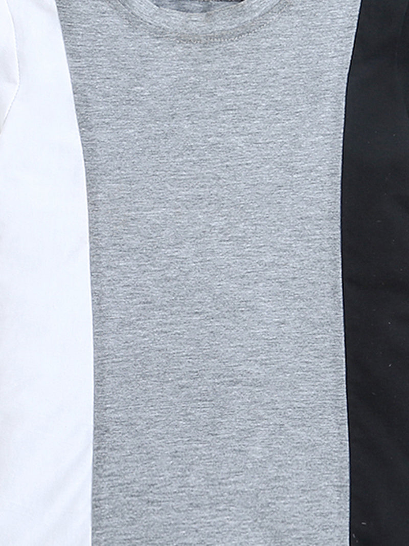 Grey White Black Half Sleeve Boys T-shirt