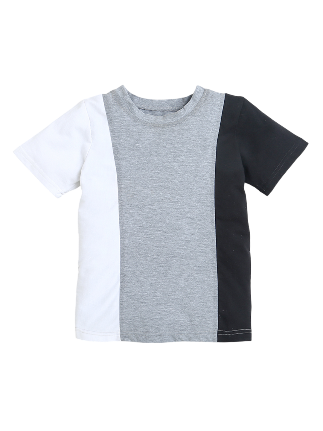 Grey White Black Half Sleeve Boys T-shirt