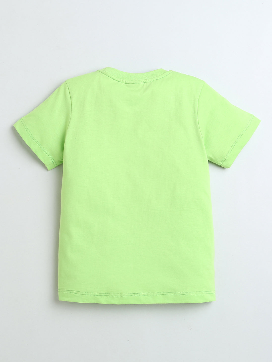 Neon Green Half Sleeve Hello Print T-shirt for Boys