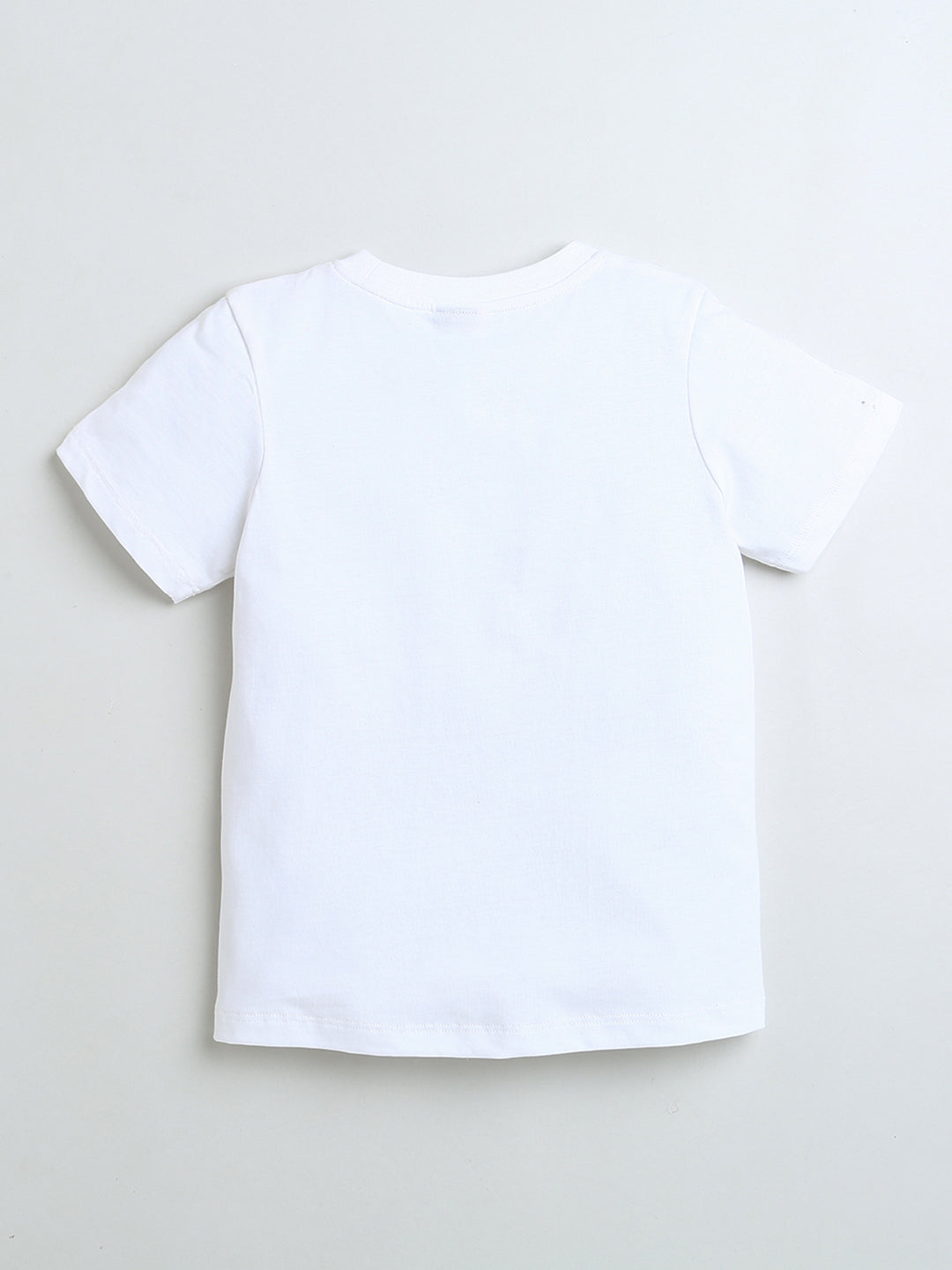 White Half Sleeve Hello Print T-Shirt for Boys