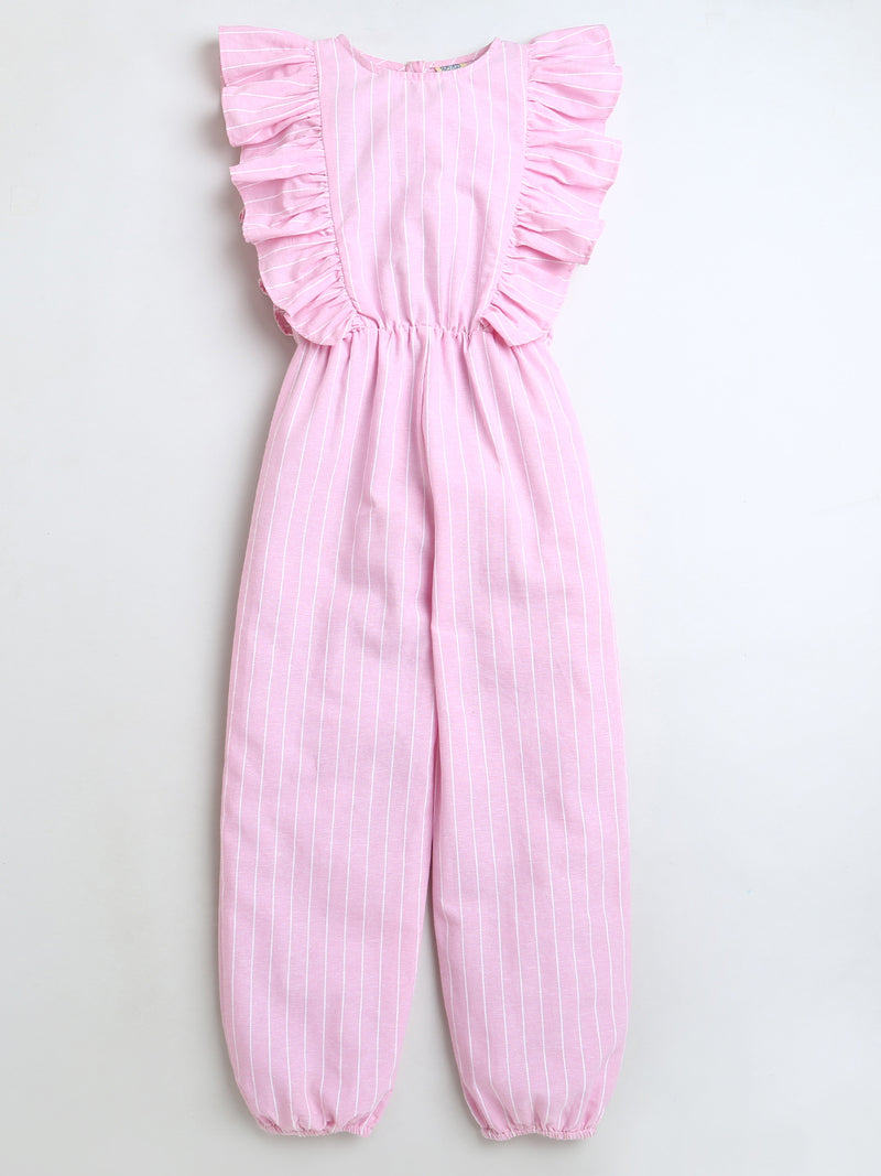 Pink Stripes Sleeveless Jumpsuit