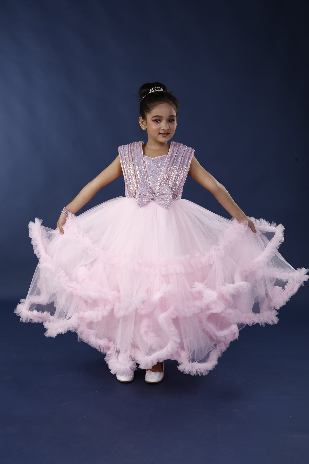 Pink Super Exaggerated Multiple Layer Radiant Princess Gown