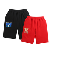 Red & Black Space light & Game over print Boys shorts (Pack of 2)