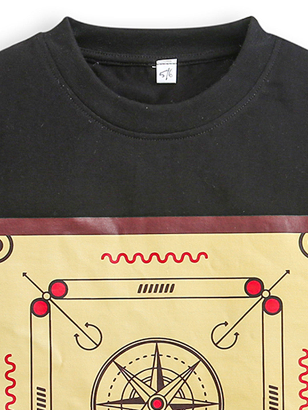 Black Carrom Print Half Sleeve Tshirts