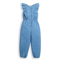 Blue Denim Sleeveless Jumpsuit