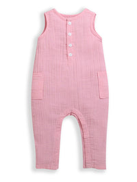 Pink Baby Girl Cotton Sleeveless Romper