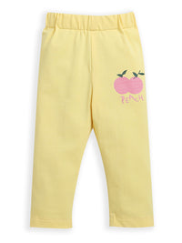 Yellow Peach Print Baby Girl Legging