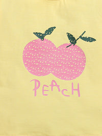 Yellow Half Sleeve Peach Print Baby Girl Top