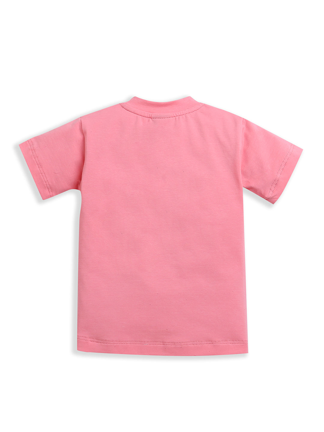 Pink Teddy & Car Print Half Sleeve Baby Girl Top