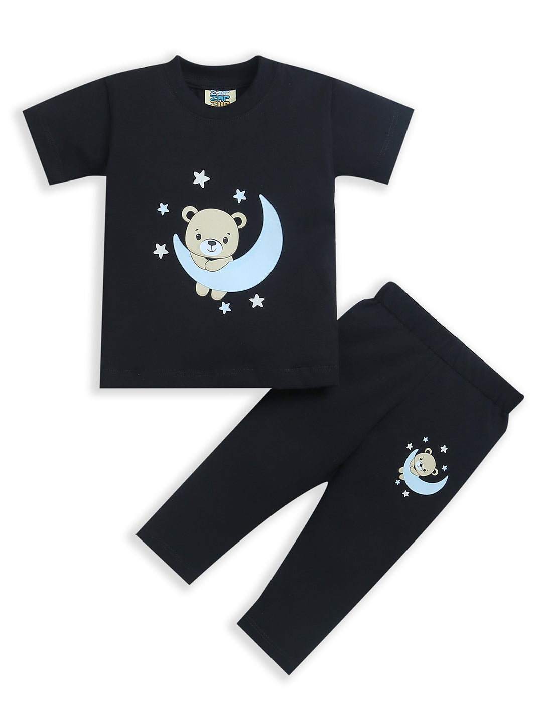 Black Teddy & Moon Baby Matching Set