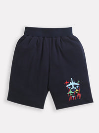 Black Flying Planes Print Shorts