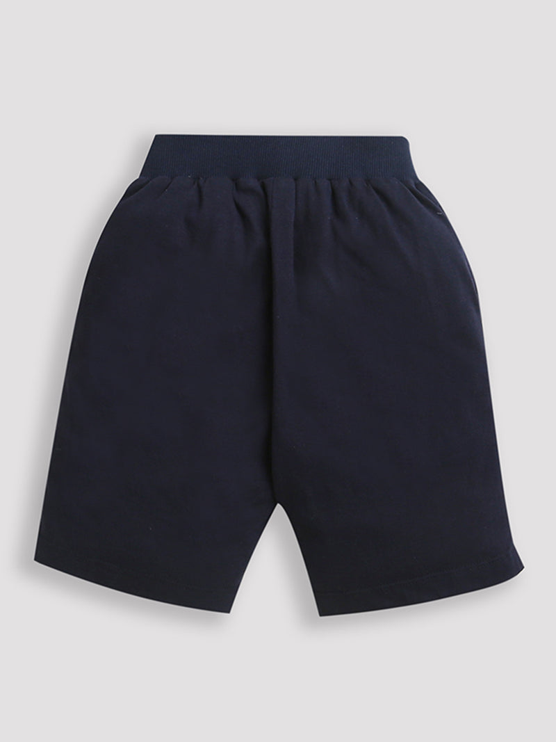 Navy Blue Shark print Boys Shorts