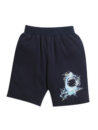 Navy Blue Shark print Boys Shorts