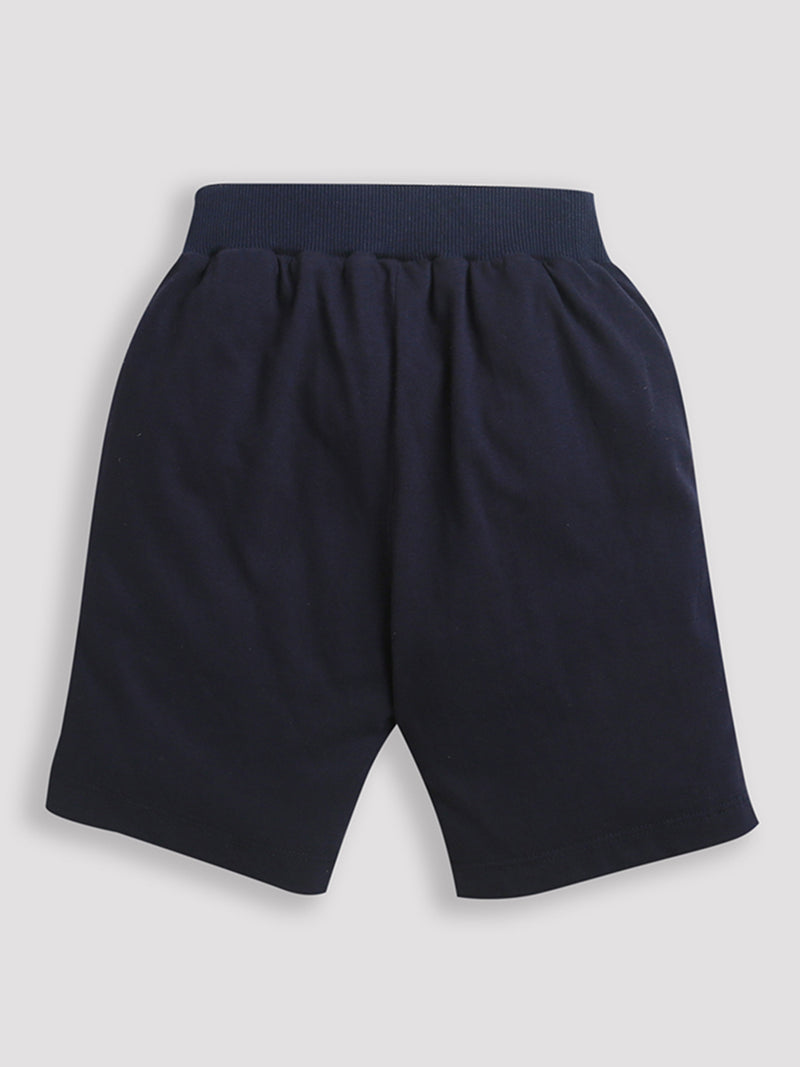 Navy Blue Puzzle print Boys Shorts