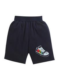 Navy Blue Shoe print boys Shorts