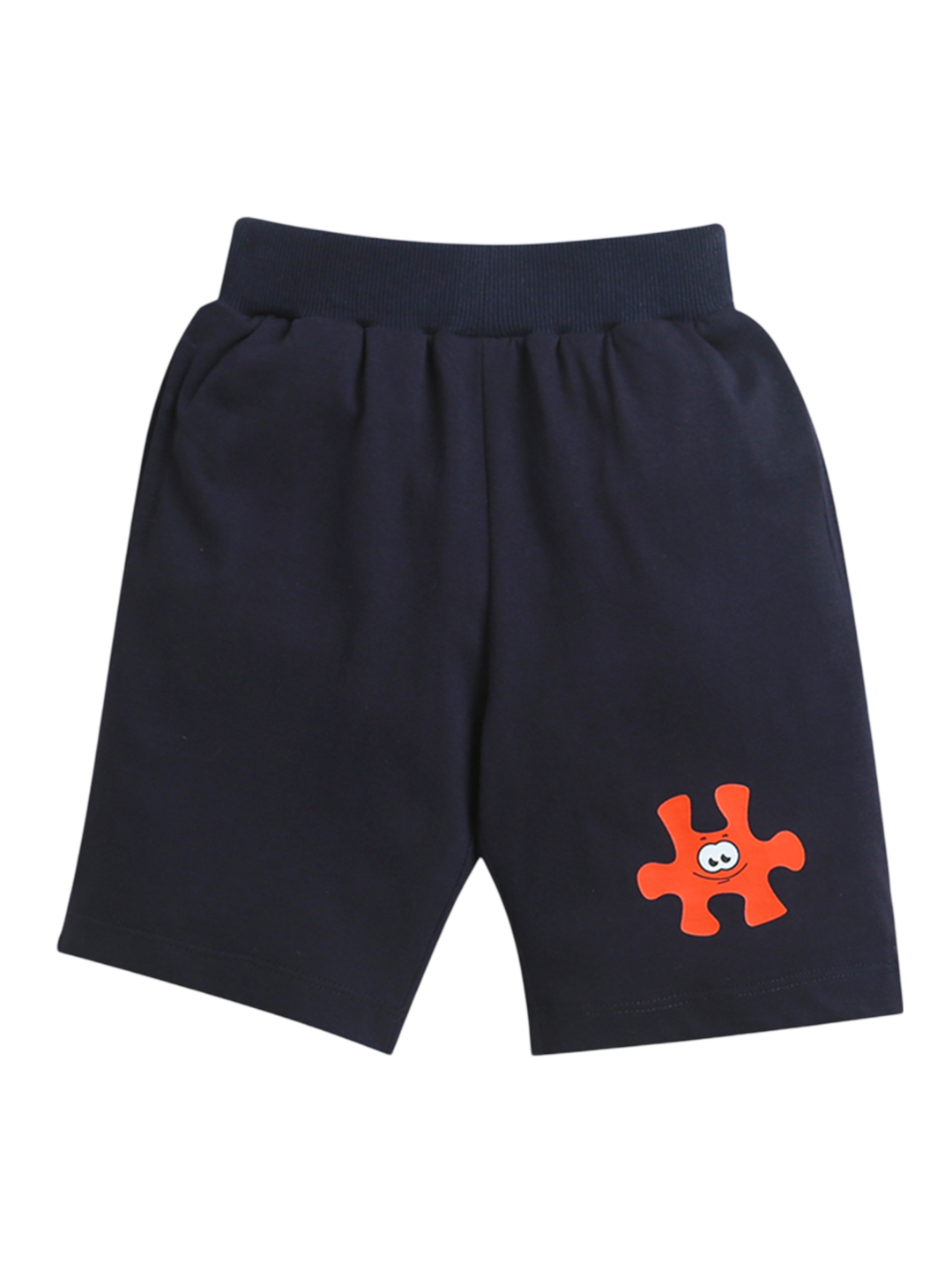 Navy Blue Puzzle print Boys Shorts