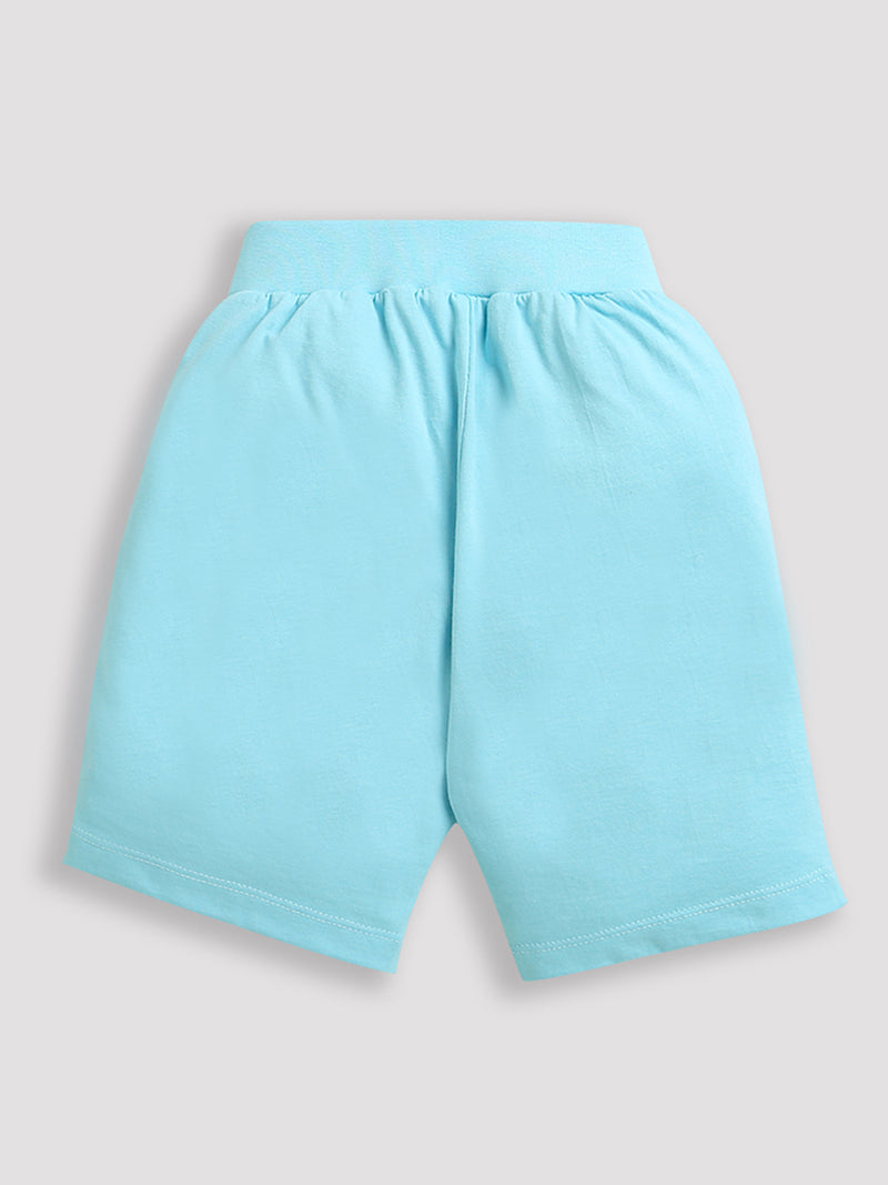 Sky Blue Dino-Score Print Boys Shorts