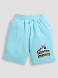 Sky Blue Giraffe Print Pure Cotton Boys Shorts