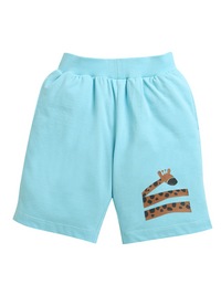 Sky Blue Giraffe Print Pure Cotton Boys Shorts