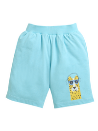 Sky Blue Llama Print Boys Shorts