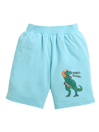 Sky Blue Dino-Score Print Boys Shorts