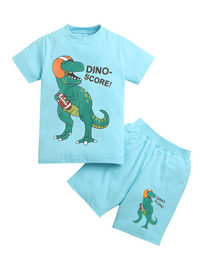 Pure Cotton Sky Blue Dinosaur Print Co-Ord Set