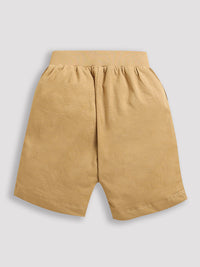 Beige Graphics Print Shorts