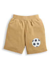 Pack of 2 Beige-FootBall & Sky Blue-Llama Print Cotton Shorts