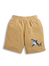 Beige Shark Print Short