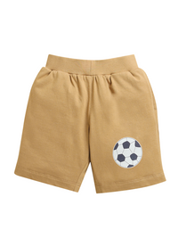 Beige Foot Ball Print Shorts