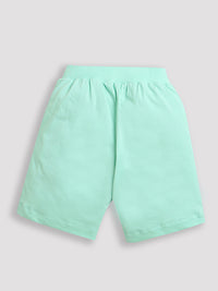 Pack of 2 Mint Green-See Ya Later & Navy Blue-Shark Print Cotton Shorts