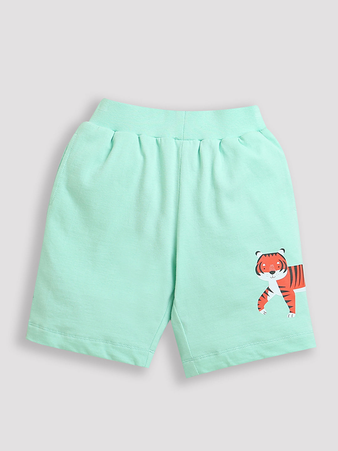 Mint Green Tiger Print Boys Shorts