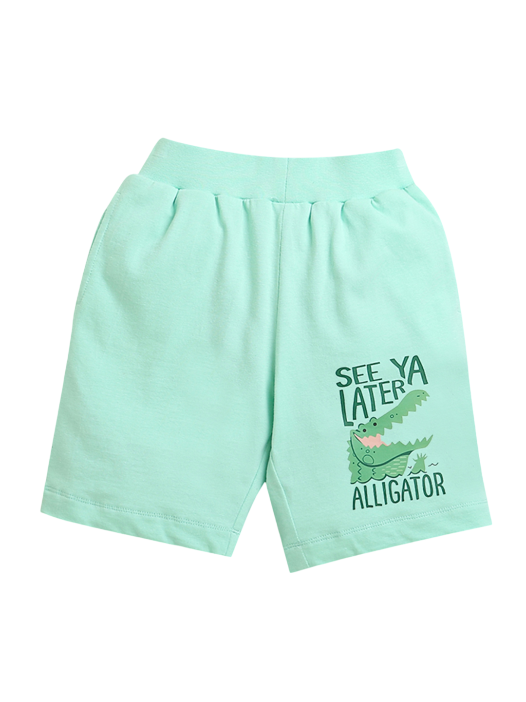 Mint Green Alligator print Boys Shorts