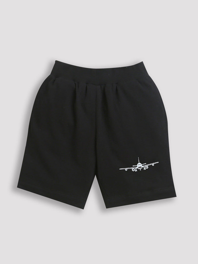 Black Airo-Plane print Short