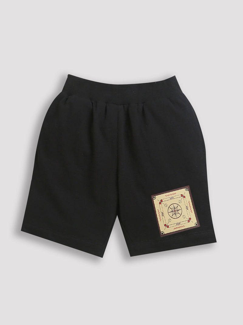 Black Carrom Board print Short