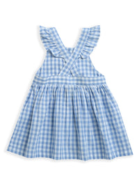 Blue & White Check Pattern Baby Dress