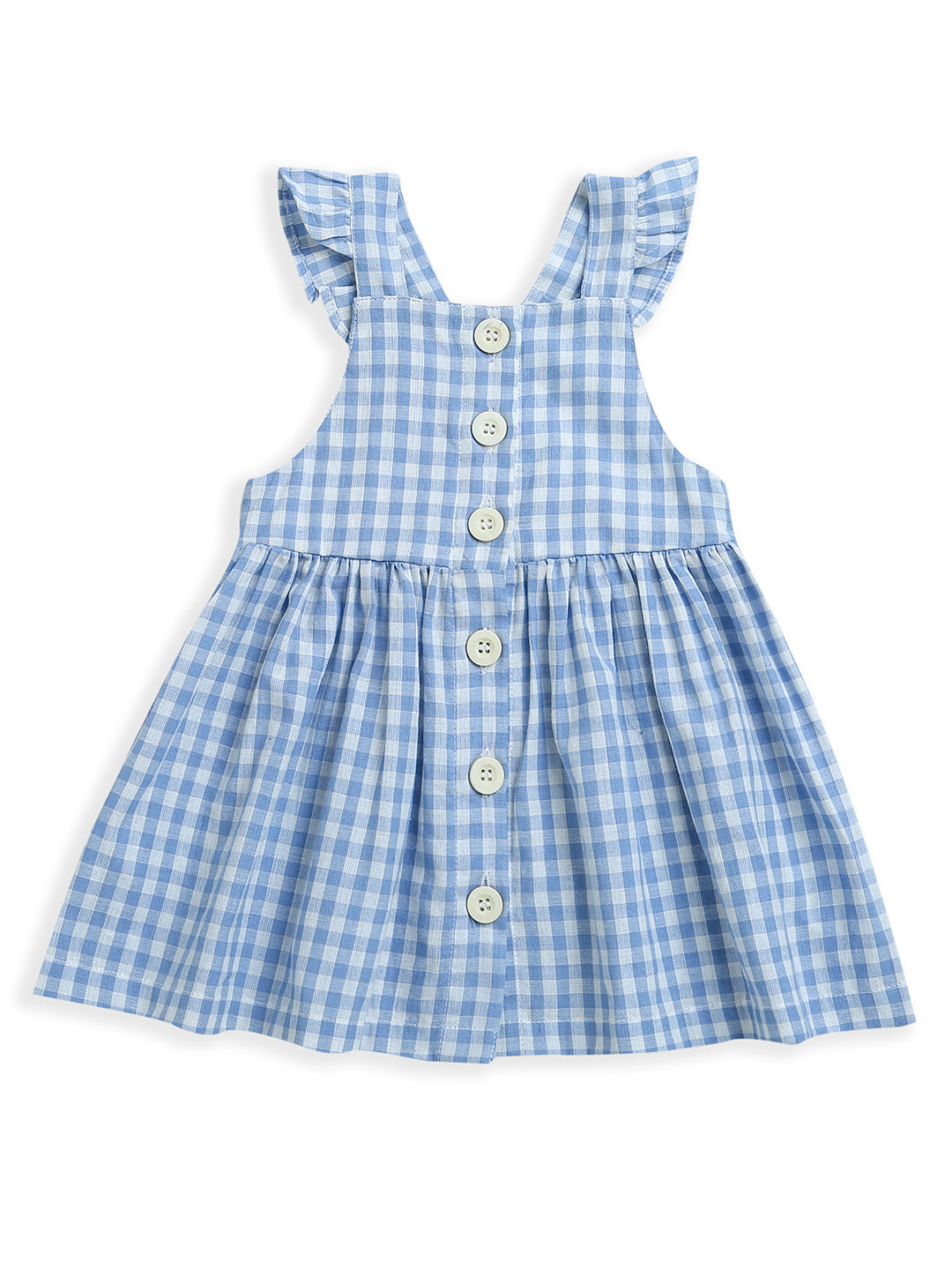 Blue & White Check Pattern Baby Dress