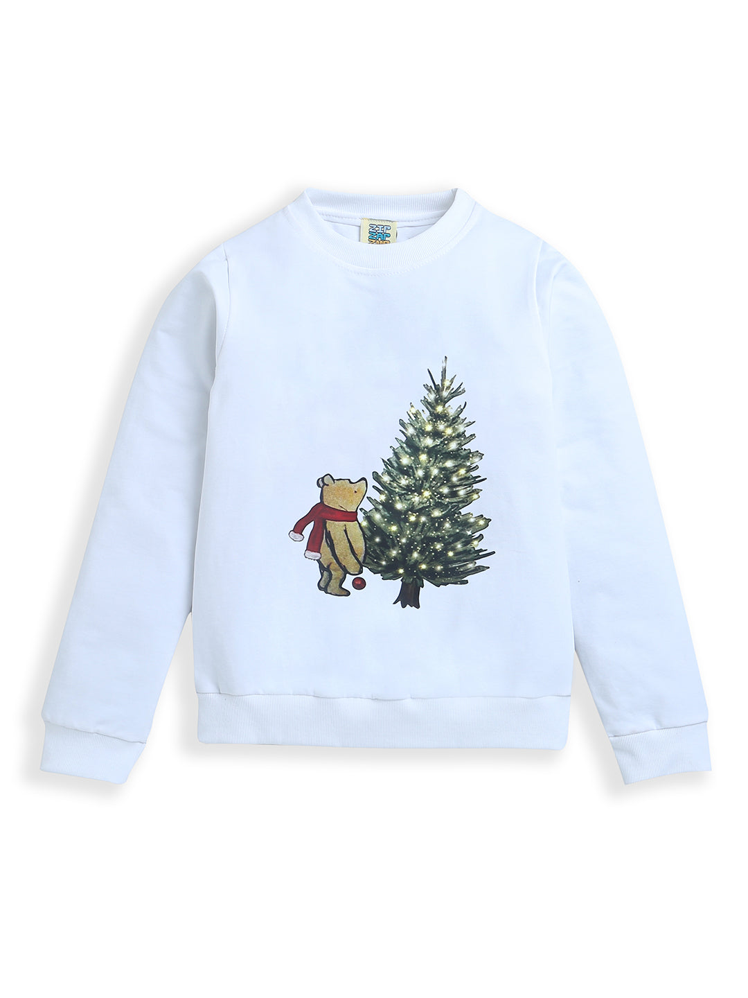 White PooH Christmas Print T-shirts Sweatshirt