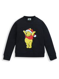 Black PooH Print Full Sleeve Premium Cotton T-shirt Sweatshirt