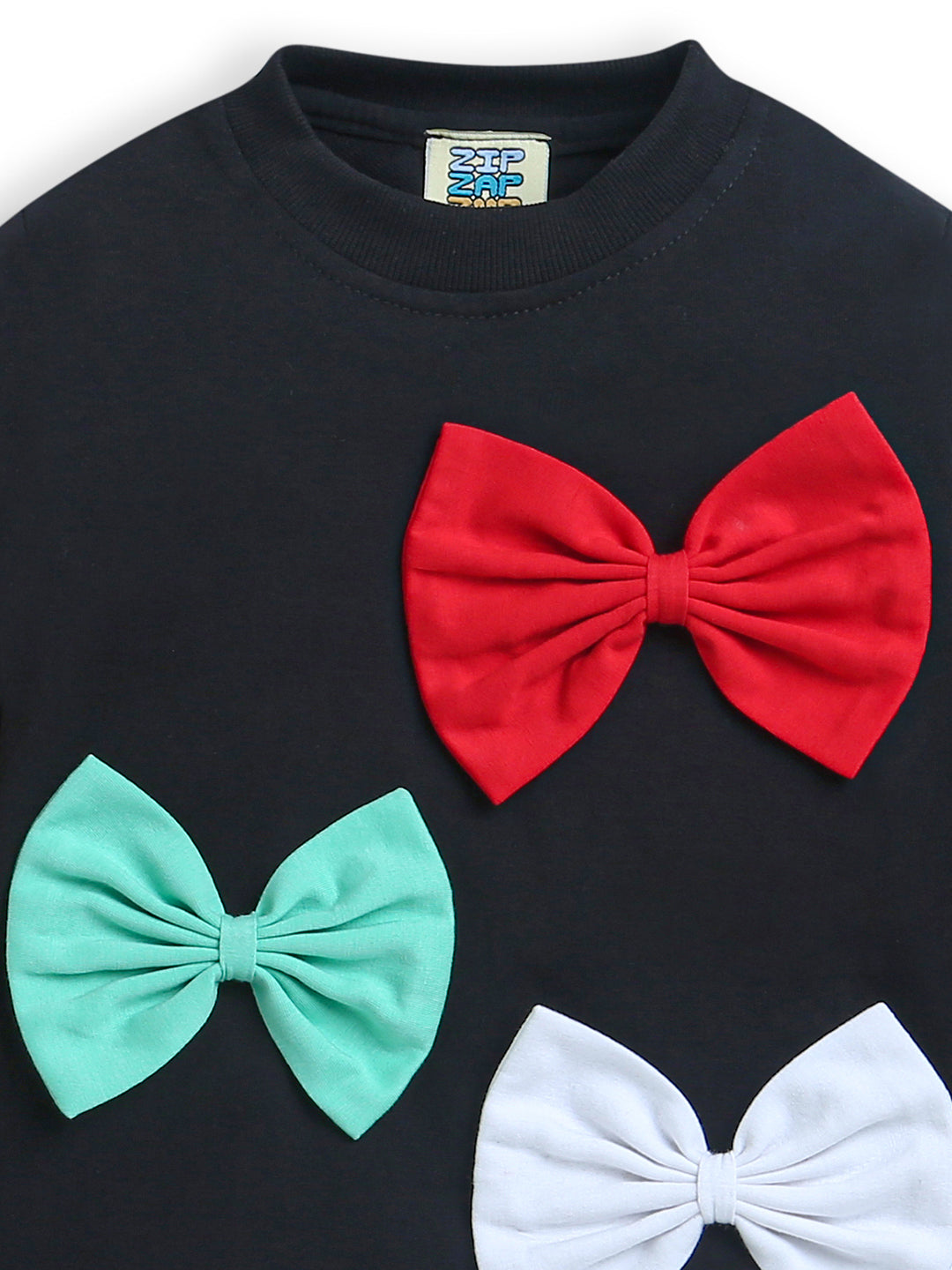 Black Full Sleeve with Three Color Bowtie Sweatshirt