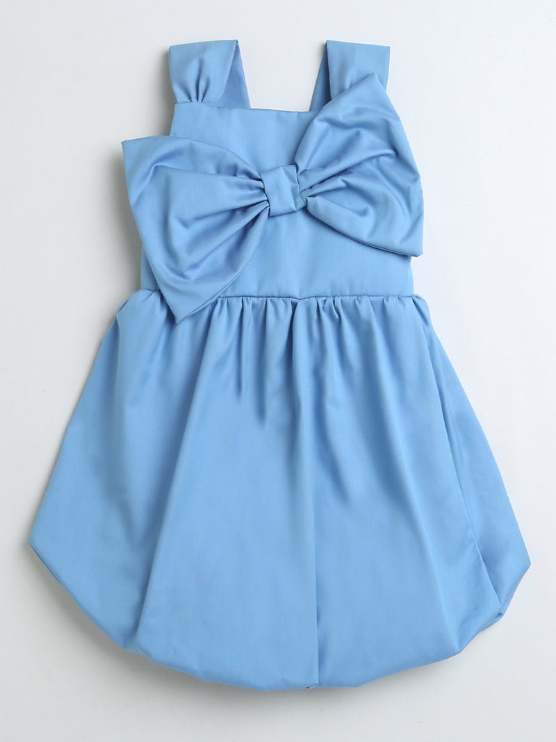 Blue Big Bow Design Sleeveless Dress