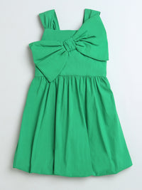 Green Big Bow Design Sleeveless Dress