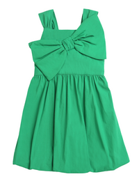 Green Big Bow Design Sleeveless Dress