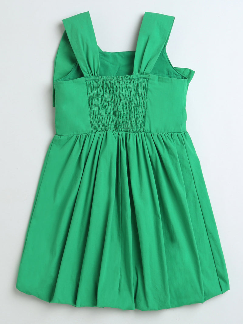 Green Big Bow Design Sleeveless Dress