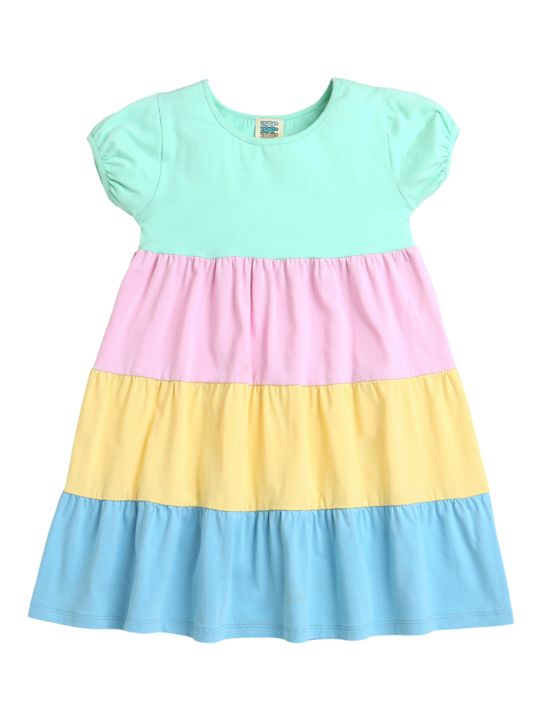 Multicolor Half Sleeve Dress for Girl