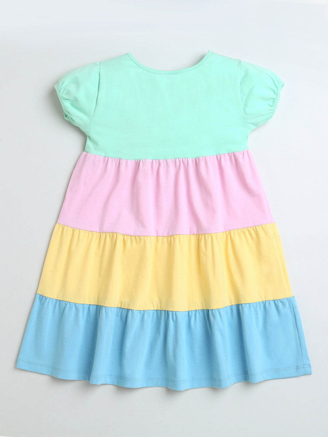 Multicolor Half Sleeve Dress for Girl