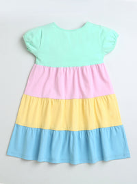 Multicolor Half Sleeve Dress for Girl