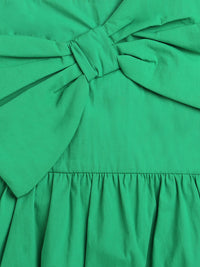 Green Big Bow Design Sleeveless Dress