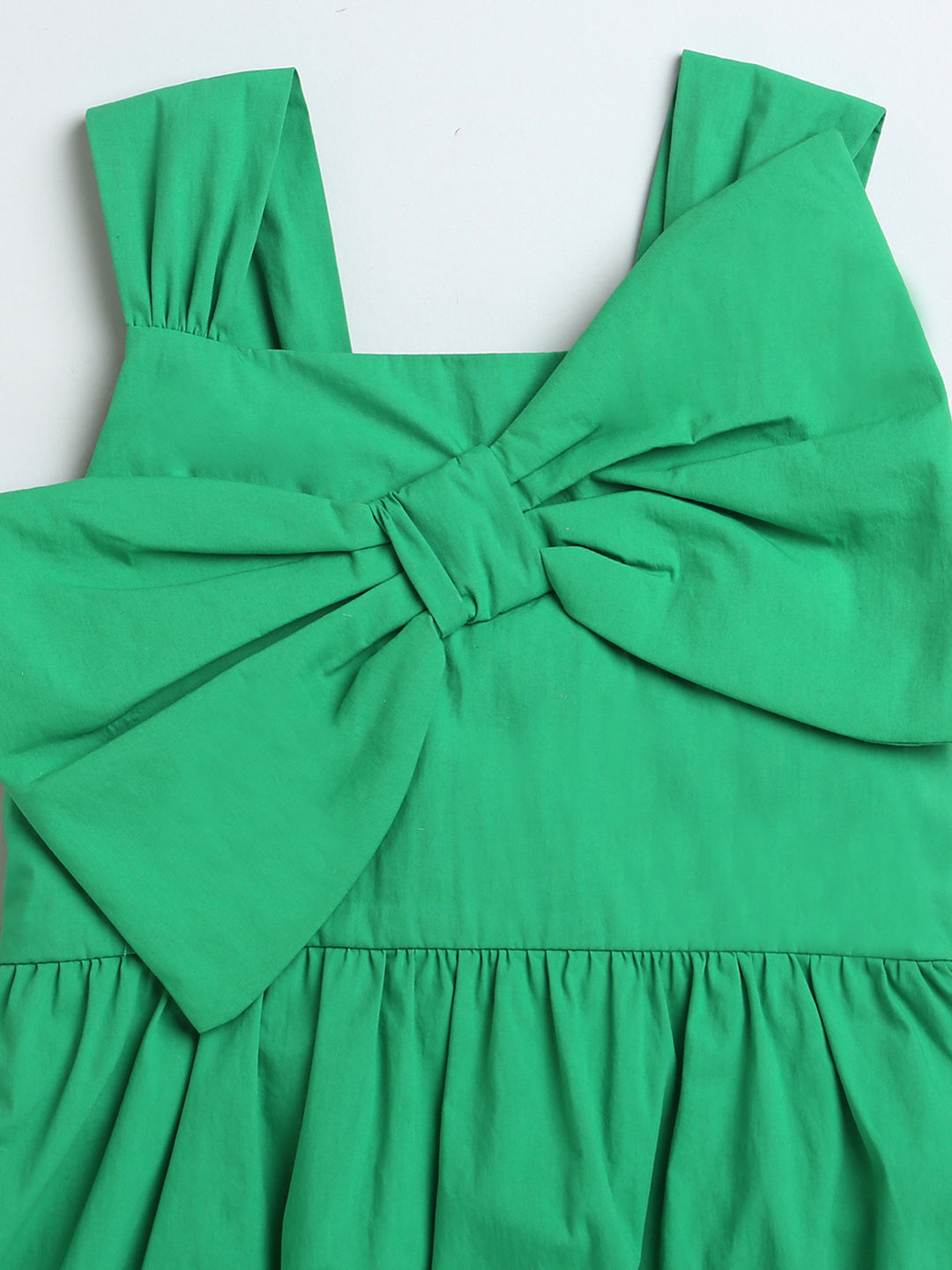 Green Big Bow Design Sleeveless Dress