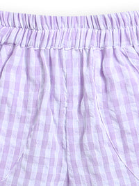 Lilac White Checks Pattern Co-ord Set